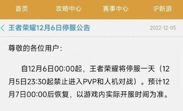 王者荣耀12月6日停服一天有什么补偿 12月6日停服补偿最新消息[多图]-手游攻略