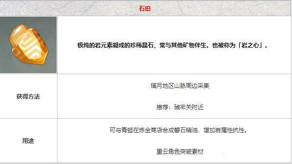 原神石珀在哪里采集_原神石珀获得攻略2020最新分享