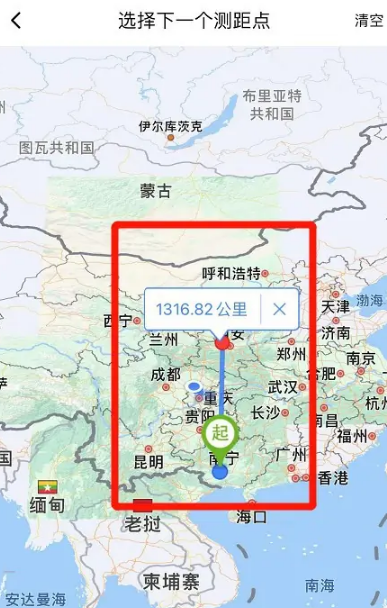 百度地图app怎么准确测距离范围多远